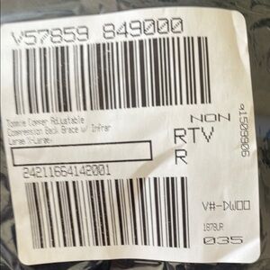 Women's and mens’s Classic Black back brace. Large-X-Large